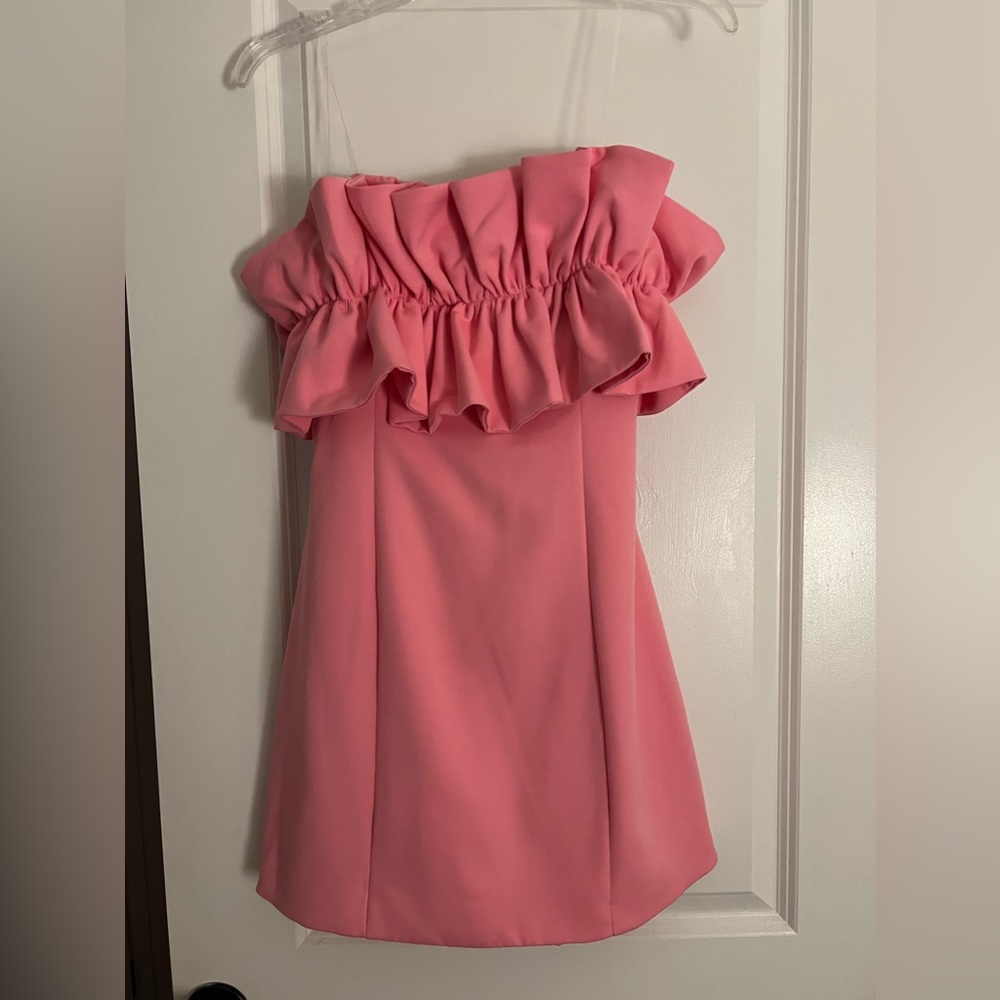 Pink strapless dress